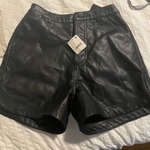 Free People Black Lita Vegan Shorts